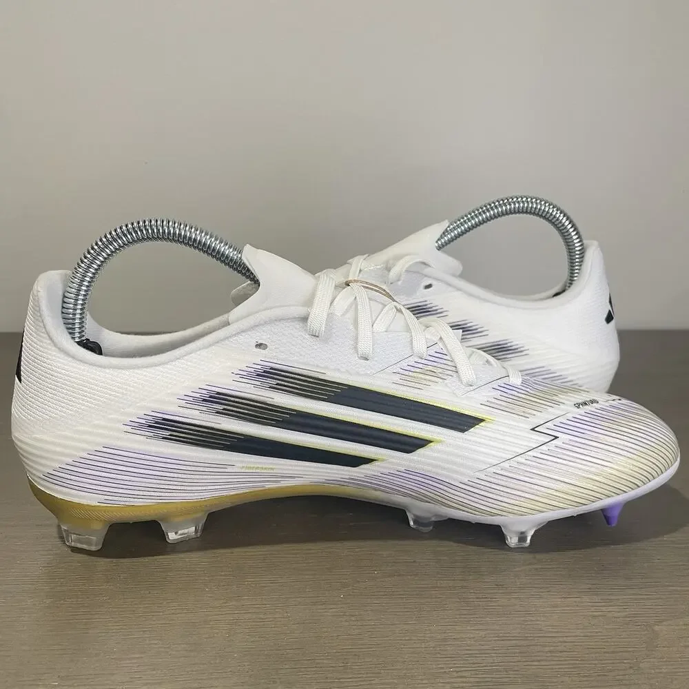 Adidas Mens Size 8 Soccer Cleats NEW F50 League FG MG White Purple Gold JI0005